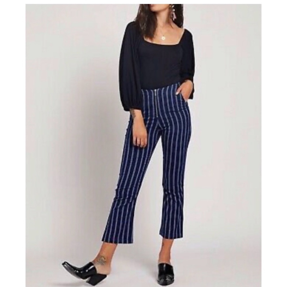 Striped Navy Cropped Pants